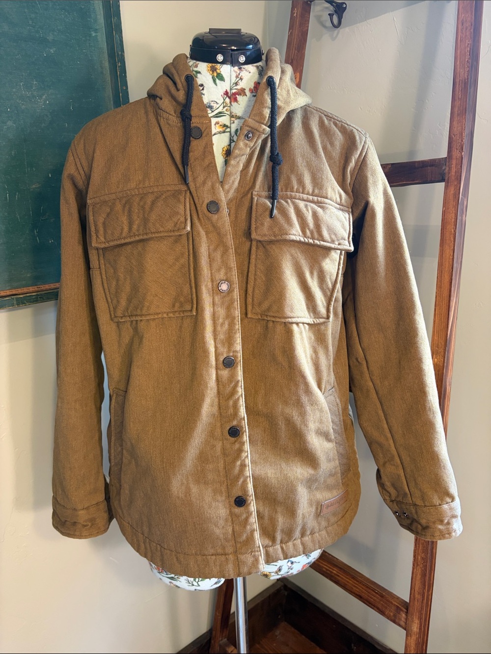 Men's Hooded Field Jacket in Camel Brown